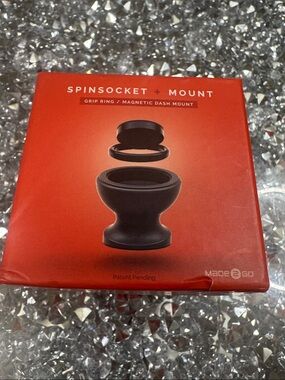 Black SpinSocket + Mount Magnetic Dash Grip Ring NEW